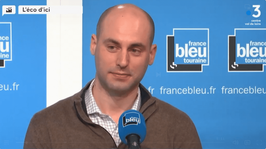 Kévin Lenoir en interview pour France Bleu Touraine dans la rubrique "L'éco d'ici"